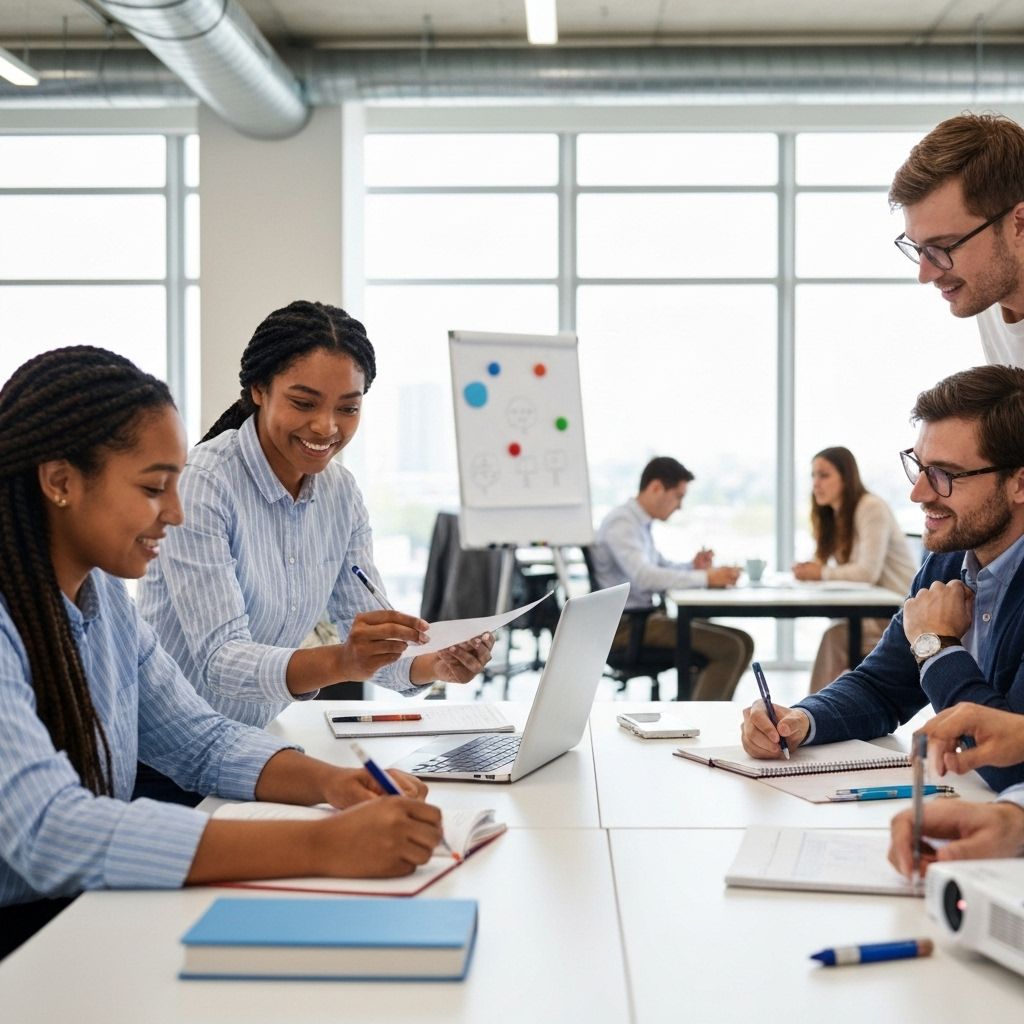 Professional team collaborating in office