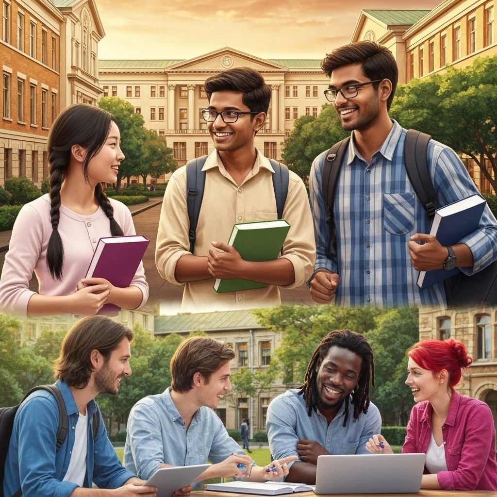 International students on university campus